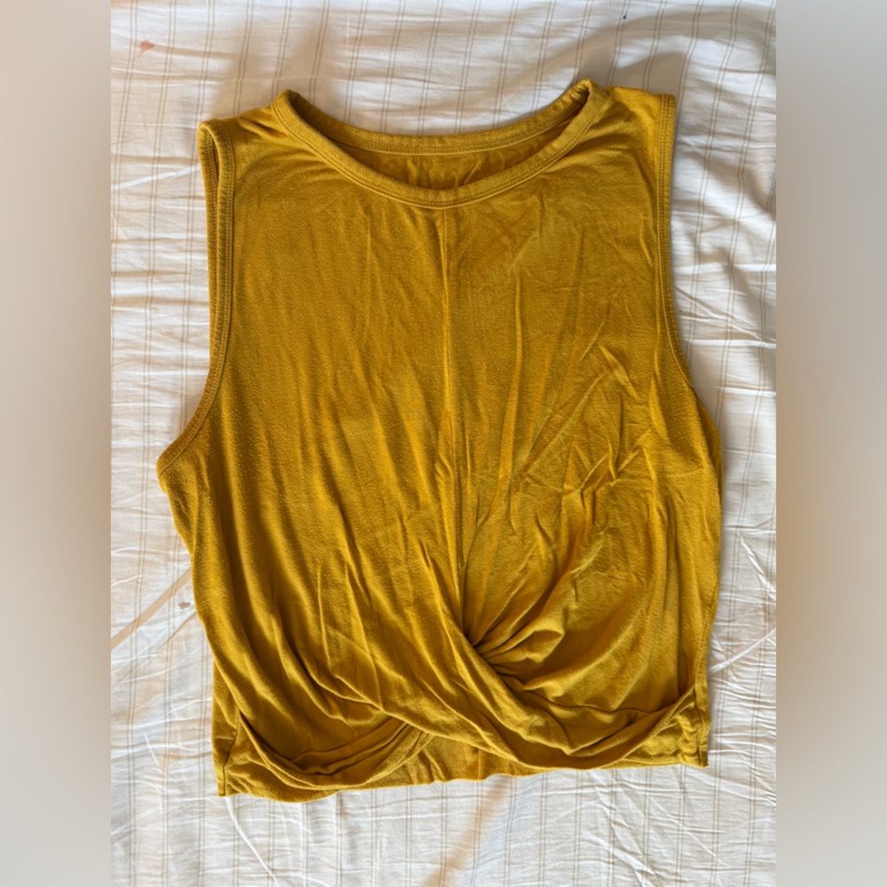 ALO twist crop tank - yellow, size M